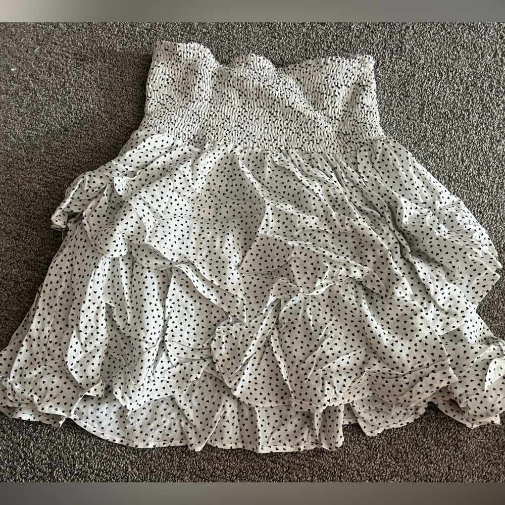 Princess Polly white ruffle hearts skirt